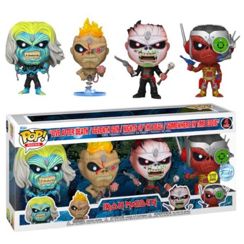 Figures Funko POP! Iron Maiden - Live After Death, Seventh Son, Nights of the Dead & Somewhere in Time Eddies (GITD) 4-Pack (Exclusive)
