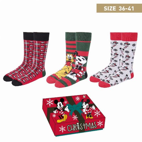 Disney - Christmas Mickey 3-Pack Κάλτσες (Μέγεθος
36-41)