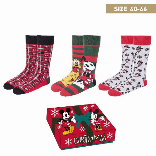 Disney - Christmas Mickey 3-Pack Socks (Size
40-46)