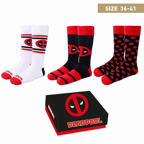 Marvel - Deadpool 3-Pack Κάλτσες (Μέγεθος
36-41)