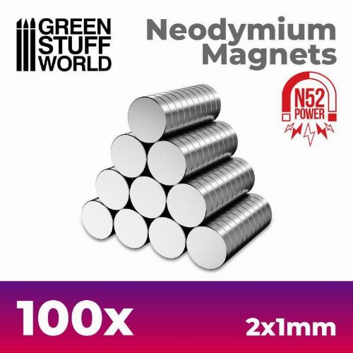 Green Stuff World - N52 Neodymium Magnets 2x1mm (100
pieces)