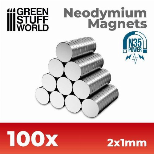 Green Stuff World - N35 Neodymium Magnets 2x1mm (100
pieces)