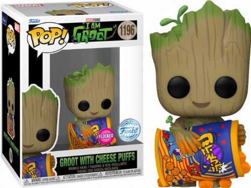 Φιγούρα Funko POP! Marvel: I Am Groot - Groot with
Cheese Puffs (Flocked) #1196 (Exclusive)