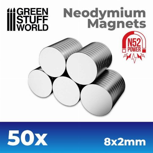 Green Stuff World - N52 Neodymium Magnets 8x2mm (50
pieces)