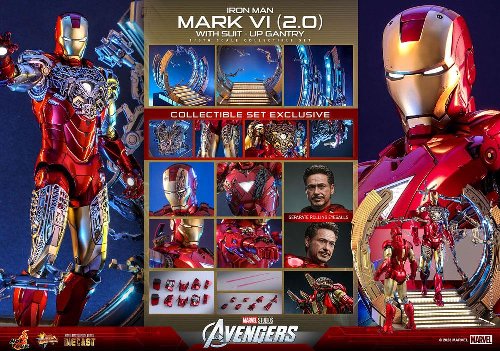 Marvel: Avengers Hot Toys Masterpiece - Iron Man Mark
VI (2.0) with Suit-Up Gantry Φιγούρα Δράσης (32cm)