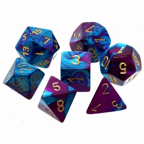 Σετ Ζάρια - 7 Mini Dice Set Polyhedral Gemini Purple
with Teal/Gold