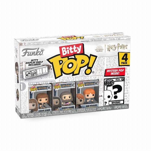 Funko Bitty POP! Harry Potter - Hermione
Granger, Rubeus Hagrid, Ron Weasley & Chase Mystery 4-Pack
Figures