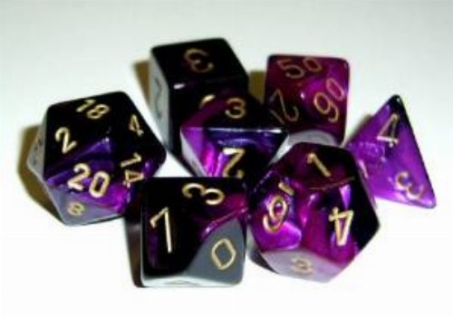 Σετ Ζάρια - 7 Dice Set Gemini Polyhedral
Black-Purple with Gold