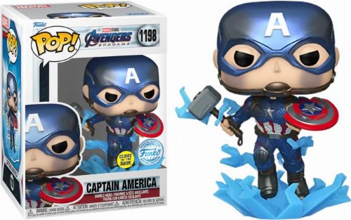 Φιγούρα Funko POP! Avengers: Endgame - Captain America
with Broken Shield & Mjolnir (GITD) #1198
(Exclusive)