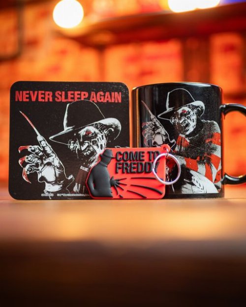 A Nightmare on Elm Street - Never Sleep Gift Set
(Mug, Coaster & Keychain)