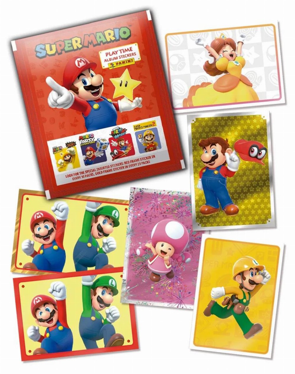 PANINI SUPER MARIO NINTENDO HARDCOVER ALBUM + 1 PACKET OF STICKERS - RARE