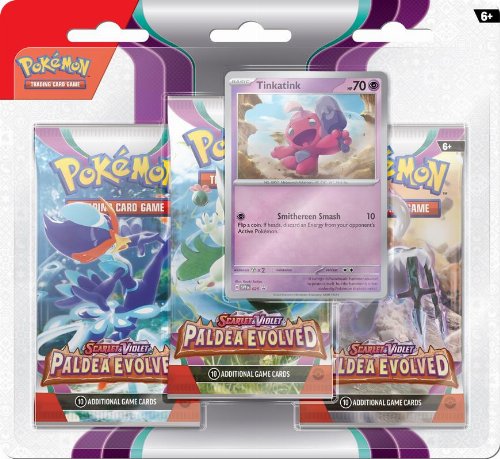 Pokemon TCG Scarlet & Violet Paldea Evolved -
Tinkatink 3-Booster Blister