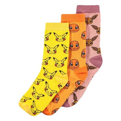 Pokemon - Three Icons 3-Pack Κάλτσες (Μέγεθος
39-42)