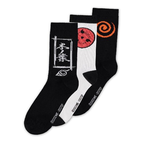 Naruto Shippuden - Sasuke Symbol 3-Pack Κάλτσες
(Μέγεθος 39-42)