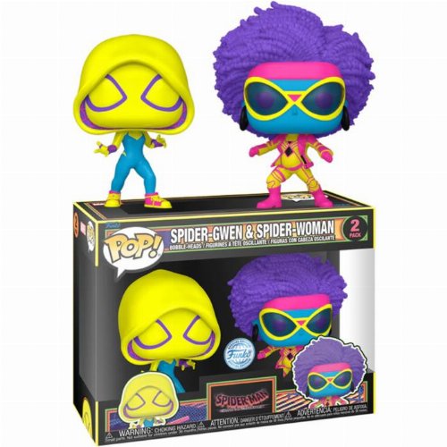Figures Funko POP! Marvel: Spider-Man Across the
Spider-Verse - Spider-Gwen and Spider-Woman (Black Light) 2-Pack
(Exclusive)