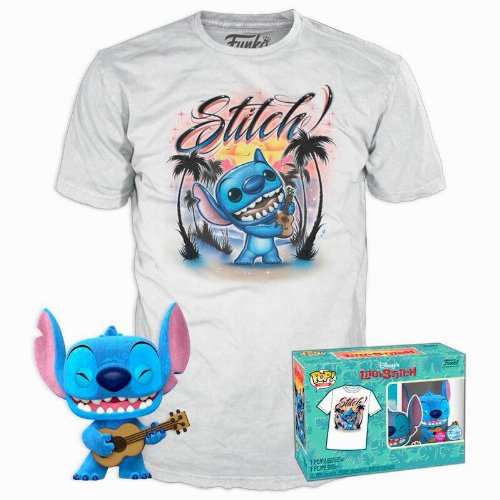 Συλλεκτικό Funko Box: Lilo and Stitch - Stitch with
Ukelele (Flocked) POP! με T-Shirt