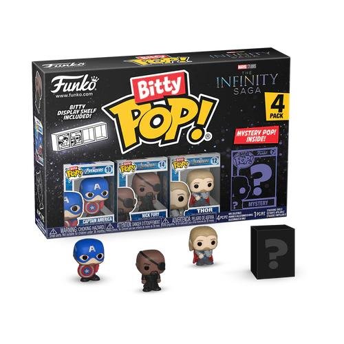 Funko Bitty POP! Marvel - Captain America, Nick
Fury, Thor & Chase Mystery 4-Pack Figures