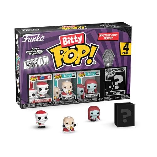 Funko Bitty POP! Disney: Nightmare Before
Christmas - Santa Jack Skellington, Sandy Claws, Sally Sewing &
Chase Mystery 4-Pack Figures