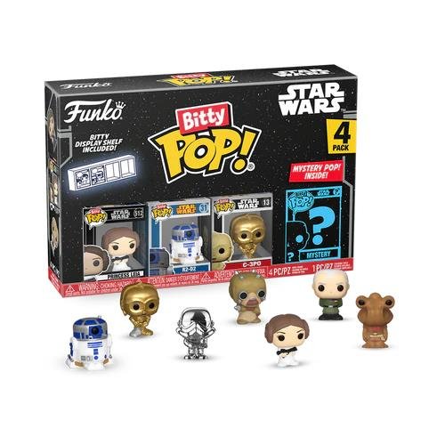 Funko Bitty POP! Star Wars - Princess Leia,
R2-D2, C-3PO & Chase Mystery 4-Pack Figures