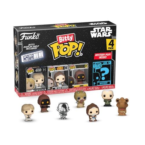 Funko Bitty POP! Star Wars - Luke Skywalker,
Obi-Wan Kenobi, Jawa & Chase Mystery 4-Pack
Figures