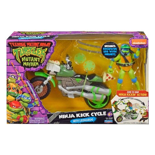 Teenage Mutant Ninja Turtles: Mutant Mayhem -
Ninja Kick Cycle with Leonardo Action Figure
(30cm)