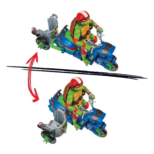 Teenage Mutant Ninja Turtles: Mutant Mayhem -
Battle Cycle with Raphael Action Figure (30cm)