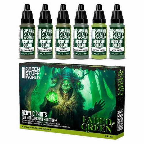 Green Stuff World - Faded Green Paint Set (6
Colours)
