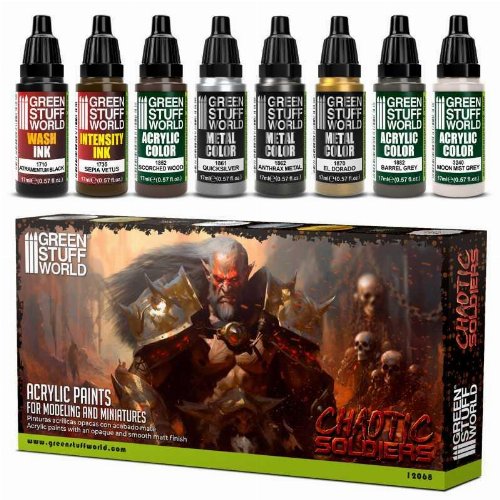 Green Stuff World - Chaotic Soldiers Paint Set
(8 Colours)