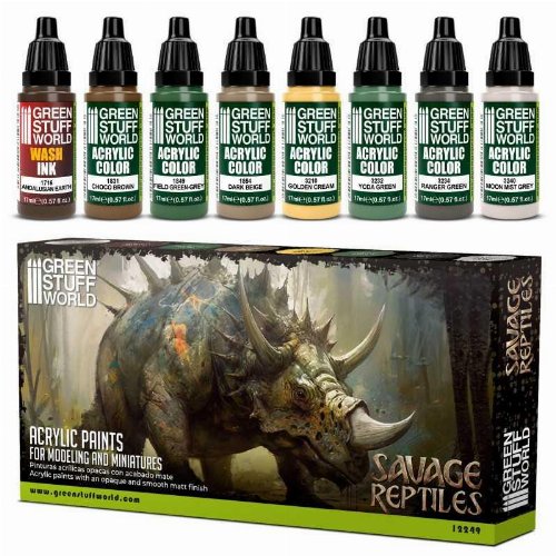 Green Stuff World - Savage Reptiles Paint Set (8
Colours)