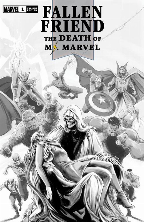 Τεύχος Κόμικ Fallen Friend The Death of Ms. Marvel #1
SDCC 2023 Carnero Homage Variant Cover (LE3000)
