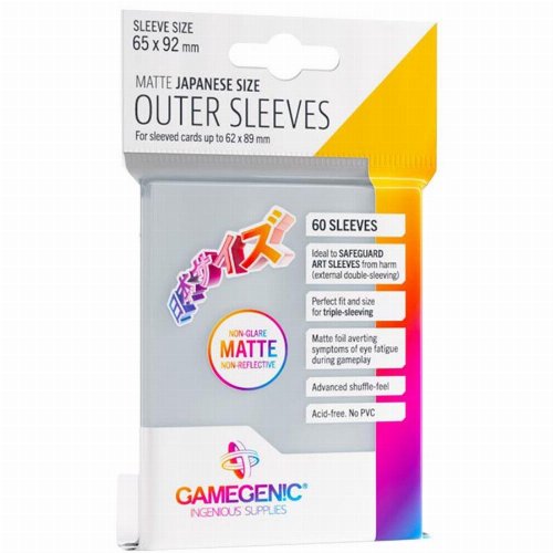 Gamegenic Outer Sleeves Japanese Small Size -
Non-Glare Matte Clear (60 Sleeves)