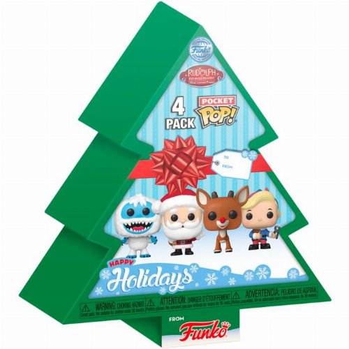 Funko Pocket POP! Rudolph the Red-Nosed
Raindeer: Holiday - Christmas Tree 4-Pack Figures
(Exclusive)