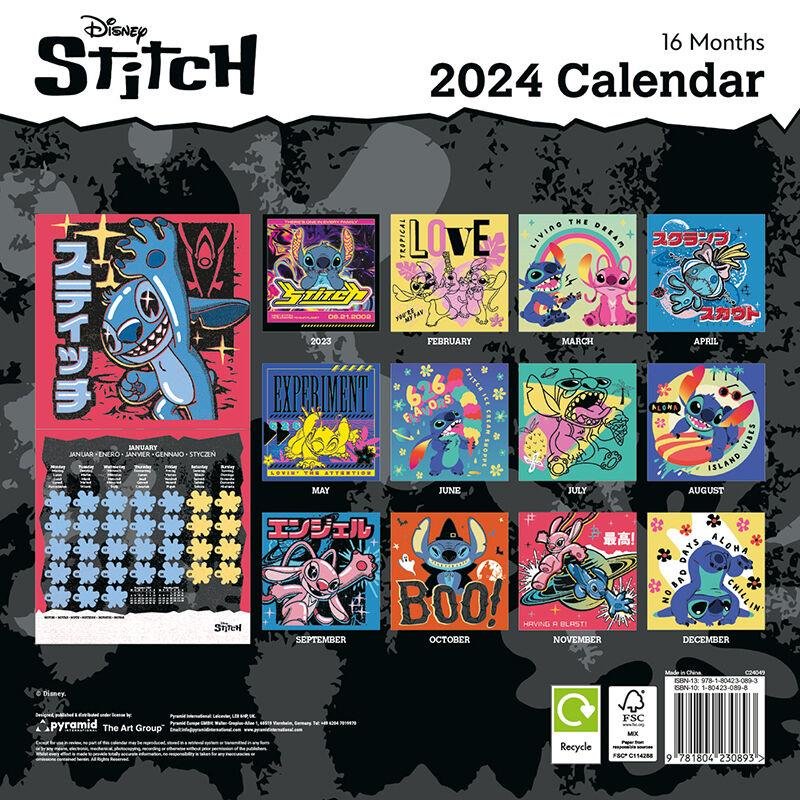 Lilo and Stitch Calendar 2024 - Month to a View Planner 30cm x 30cm -  Official M