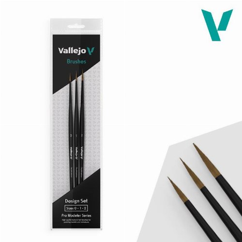 Vallejo - Design Natural Hair Brush Set (No. 0,
No. 1, No. 2)