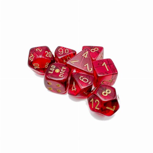 Σετ Ζάρια - 7 Dice Set Translucent Crimson with Gold
(Bonus Die)