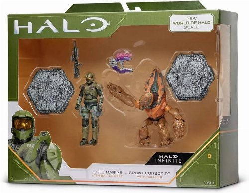 Halo Infinite - UNSC Marine with Battle Rifle vs
Grunt Conscript Figure Set (9cm)