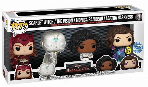 Figures Funko POP! Marvel - Scarlet Witch, The
Vision, Monica Rambeau, Agatha Harkness (GITD) 4-Pack
(Exclusive)