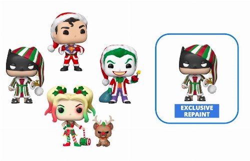 Figures Funko POP! DC Heroes: Holiday -
Superman, Batman, The Joker, Harley Quinn 4-Pack
(Exclusive)