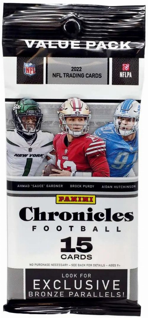 Panini - 2022 Chronicles NFL Football Value Pack
(15 Cards)