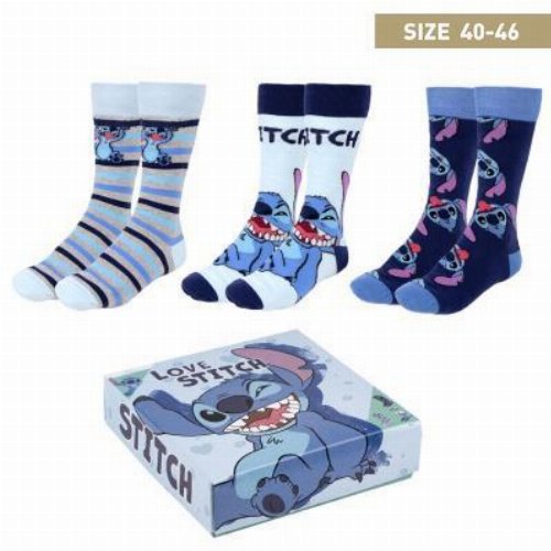 Disney - Various Stitch 3-Pack Socks (Size
40-46)