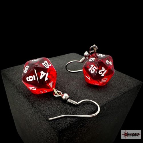 Chessex - Translucent Red Mini-Poly D20 Hook
Earrings