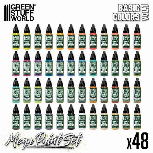 Green Stuff World - Vol.1 Basic Mega Paint Set (48 &Chi;&rho;ώ&mu;&alpha;&tau;&alpha;)