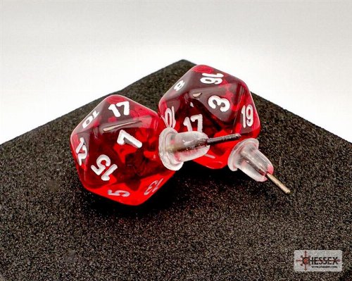 Chessex - Translucent Red Mini-Poly D20 Stud
Earrings