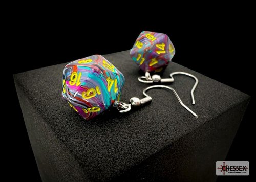 Chessex - Festive Mosaic Mini-Poly D20 Hook
Earrings