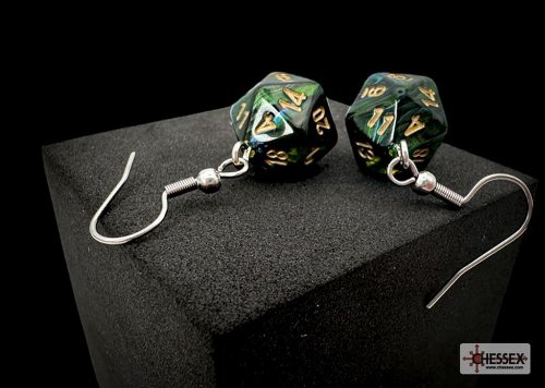Chessex - Scarab Jade Mini-Poly D20 Hook
Earrings