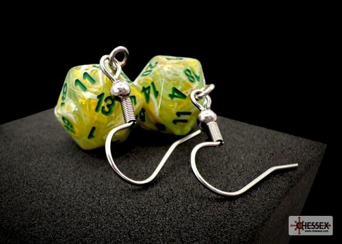 Chessex - Marble Green Mini-Poly D20 Hook
Earrings