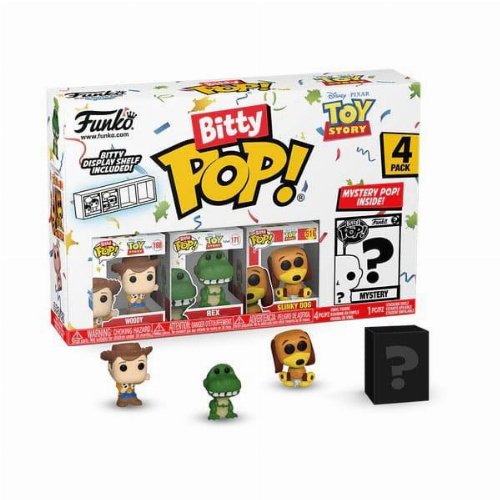 Funko Bitty POP! Disney: Toy Story - Woody, Rex,
Slinky Dog & Chase Mystery 4-Pack Figures