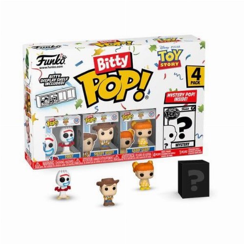 Funko Bitty POP! Disney: Toy Story - Forky,
Sheriff Woody, Gabby Gabby & Chase Mystery 4-Pack
Figures