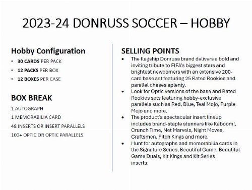 Panini - 2023-24 Donruss Soccer Hobby Box (12
Packs)