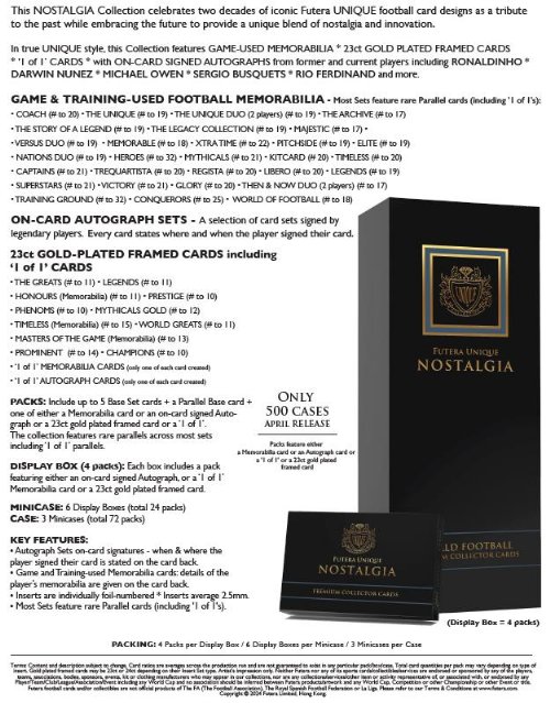 Futera UNIQUE - World Football Nostalgia 2023-24 Hobby
Box (LE500)